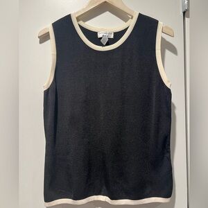 Covington Black and Cream Women's Top size M